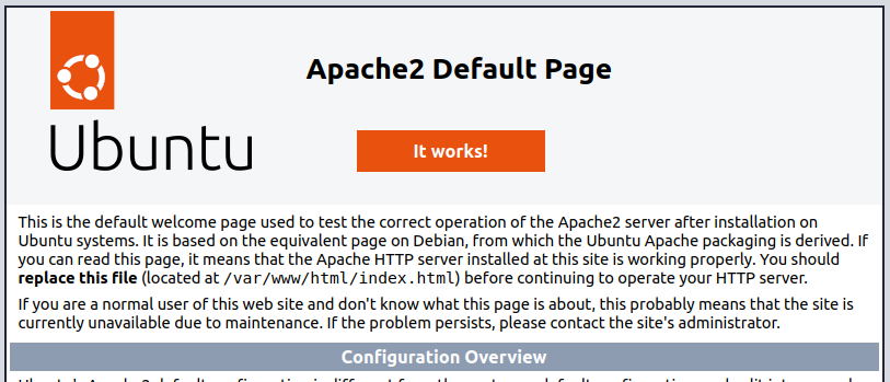 Apache2 Default Page
